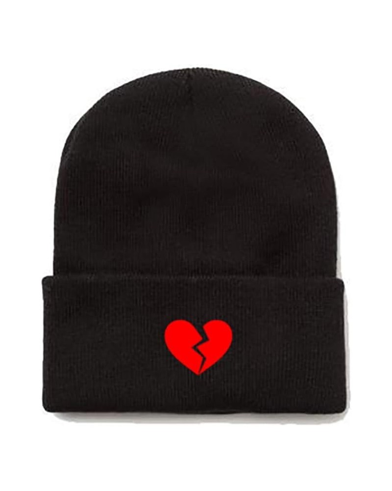 Broken Heart Beanie - Black $17.69 Skullies & Beanies