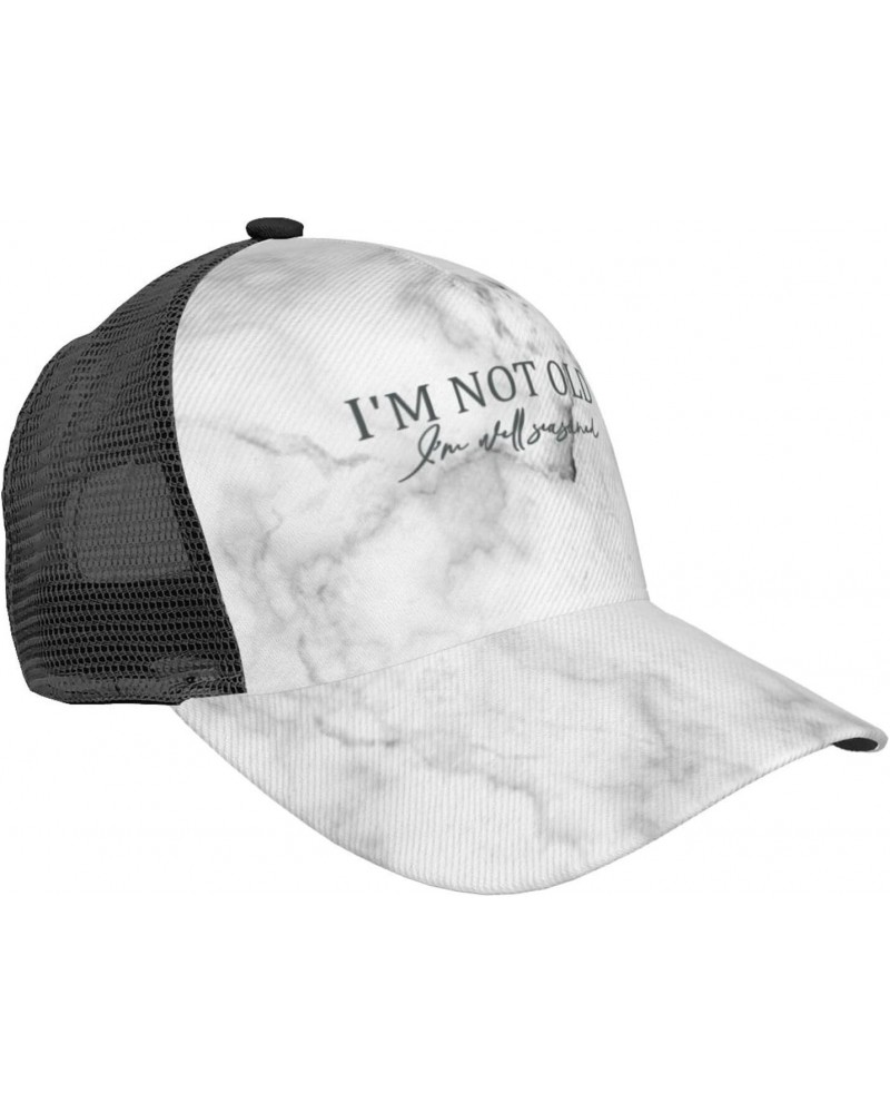 Women's and Men's Baseball Cap Adjustable I'm not Old I'm Well Seasoned Mesh Trucker Cap Original Dad Hat Black $10.54 Baseba...