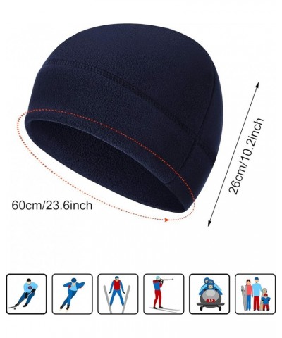 3 Pieces Winter Warm Skull Cap Soft Polar Fleece Beanie Hat Thick Windproof Watch Cap Skiing Outdoor Cap for Men Women Dark B...