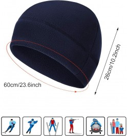 3 Pieces Winter Warm Skull Cap Soft Polar Fleece Beanie Hat Thick Windproof Watch Cap Skiing Outdoor Cap for Men Women Dark B...