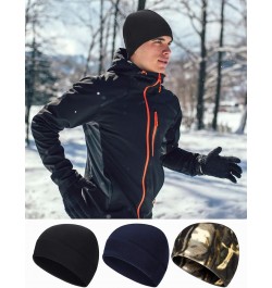 3 Pieces Winter Warm Skull Cap Soft Polar Fleece Beanie Hat Thick Windproof Watch Cap Skiing Outdoor Cap for Men Women Dark B...