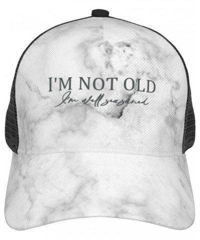 Women's and Men's Baseball Cap Adjustable I'm not Old I'm Well Seasoned Mesh Trucker Cap Original Dad Hat Black $10.54 Baseba...