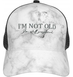 Women's and Men's Baseball Cap Adjustable I'm not Old I'm Well Seasoned Mesh Trucker Cap Original Dad Hat Black $10.54 Baseba...