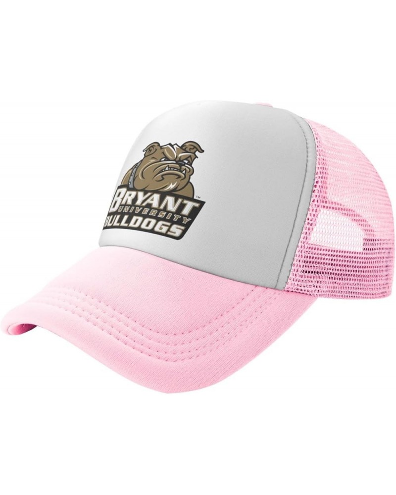 Bryant University Logo Trucker Hats for Both Men and Women - Mesh Baseball Snapback Hats Pink $12.97 Baseball Caps