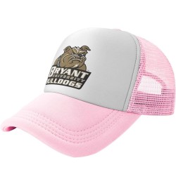 Bryant University Logo Trucker Hats for Both Men and Women - Mesh Baseball Snapback Hats Pink $12.97 Baseball Caps