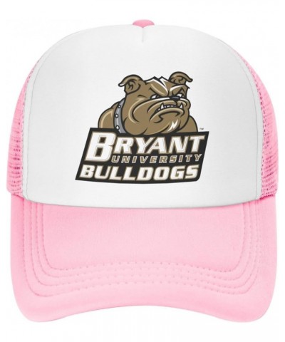 Bryant University Logo Trucker Hats for Both Men and Women - Mesh Baseball Snapback Hats Pink $12.97 Baseball Caps