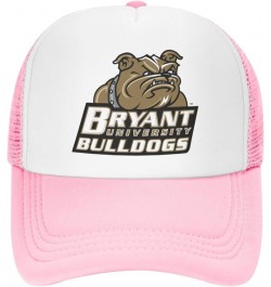 Bryant University Logo Trucker Hats for Both Men and Women - Mesh Baseball Snapback Hats Pink $12.97 Baseball Caps