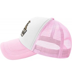 Bryant University Logo Trucker Hats for Both Men and Women - Mesh Baseball Snapback Hats Pink $12.97 Baseball Caps