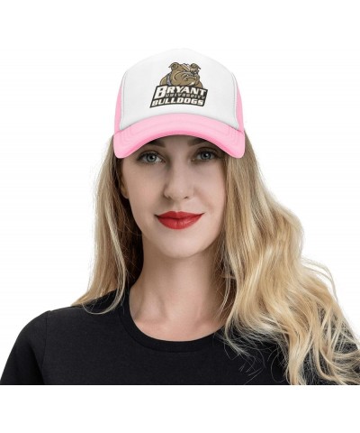 Bryant University Logo Trucker Hats for Both Men and Women - Mesh Baseball Snapback Hats Pink $12.97 Baseball Caps