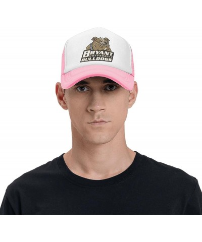 Bryant University Logo Trucker Hats for Both Men and Women - Mesh Baseball Snapback Hats Pink $12.97 Baseball Caps