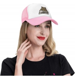 Bryant University Logo Trucker Hats for Both Men and Women - Mesh Baseball Snapback Hats Pink $12.97 Baseball Caps