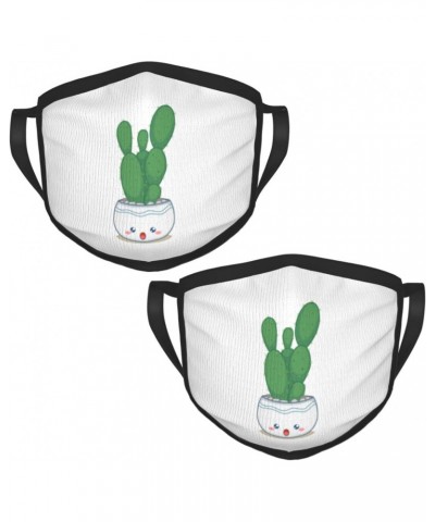 Tall Cactus Face Mask 2 Pcs Face Cover Reusable Washable Breathable for Men Women Balaclavas Bandanas Black $11.49 Balaclavas