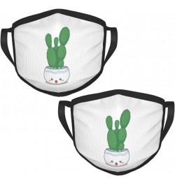 Tall Cactus Face Mask 2 Pcs Face Cover Reusable Washable Breathable for Men Women Balaclavas Bandanas Black $11.49 Balaclavas