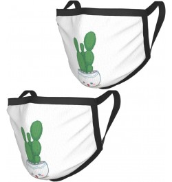 Tall Cactus Face Mask 2 Pcs Face Cover Reusable Washable Breathable for Men Women Balaclavas Bandanas Black $11.49 Balaclavas