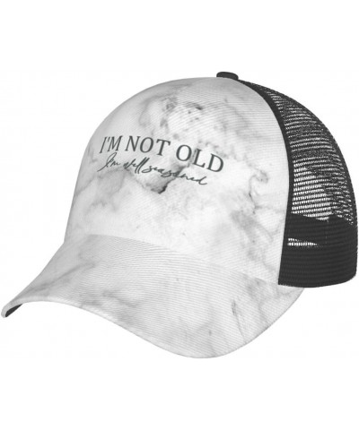 Women's and Men's Baseball Cap Adjustable I'm not Old I'm Well Seasoned Mesh Trucker Cap Original Dad Hat Black $10.54 Baseba...