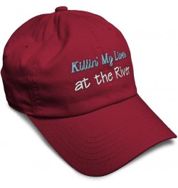 Soft Baseball Cap Killin My Liver at The River Cotton Dad Hats for Men & Women Burgundy $12.00 Baseball Caps