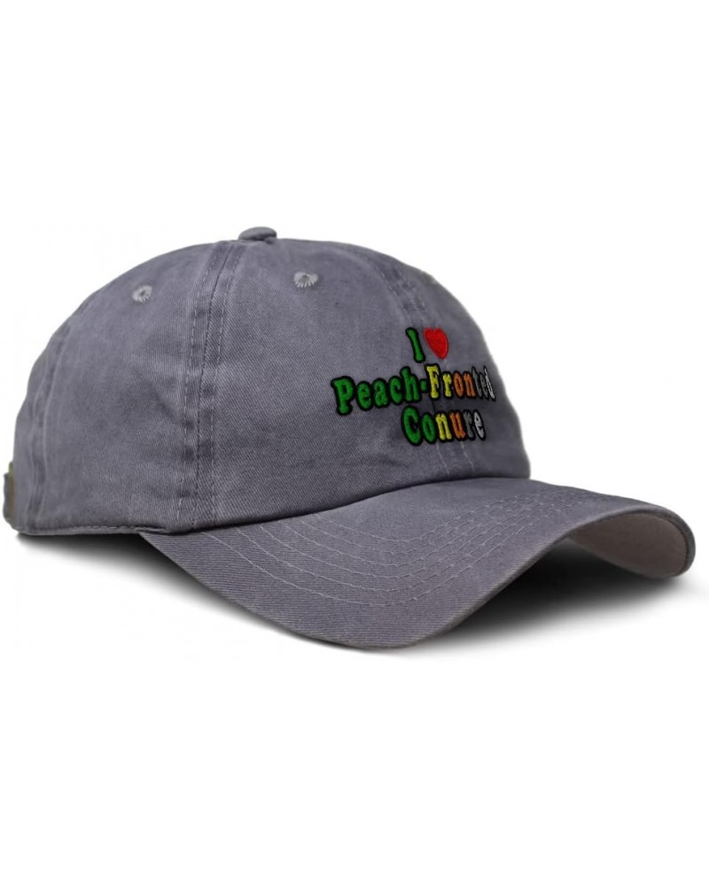 Soft Washed Baseball Cap I Love Peach-Fronted Conure Birds Cotton Dad Hats for Men & Women Grey Design Only $12.90 Baseball Caps