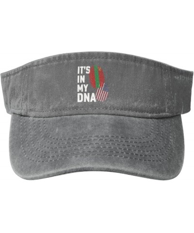 Transnistria State It's in My DNA Sun Visor Hats for Women Men Adjustable Cotton Sun Hat Golf Cap Gray $13.61 Visors