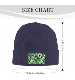 Tropical Leaves Print Slouchy Beanie for Men Women Hip-Hop Soft Lightweight Running Beanie Adult Hats Navy Blue $13.42 Skulli...