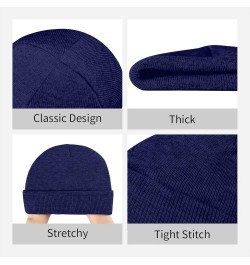 Tropical Leaves Print Slouchy Beanie for Men Women Hip-Hop Soft Lightweight Running Beanie Adult Hats Navy Blue $13.42 Skulli...