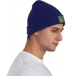 Tropical Leaves Print Slouchy Beanie for Men Women Hip-Hop Soft Lightweight Running Beanie Adult Hats Navy Blue $13.42 Skulli...