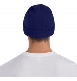 Tropical Leaves Print Slouchy Beanie for Men Women Hip-Hop Soft Lightweight Running Beanie Adult Hats Navy Blue $13.42 Skulli...