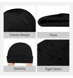 Knitted Hat Men Women Winter Beanie Warm Soft Cute Plain Skull Beanie Cap for Outdoor Black $10.63 Skullies & Beanies