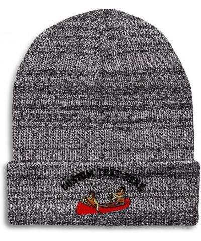 Beanies for Men Red Canoe Embroidery Canoeing Paddle Winter Hats for Women Acrylic Skull Cap 1 Size Heather Grey Personalized...