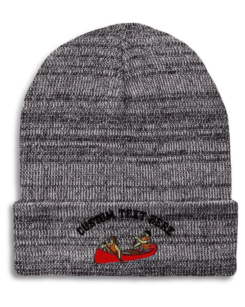 Beanies for Men Red Canoe Embroidery Canoeing Paddle Winter Hats for Women Acrylic Skull Cap 1 Size Heather Grey Personalized...