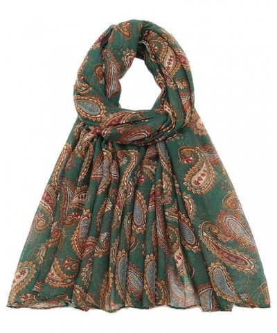 Lightweight Scarves For Women Elegant Floral Pattern Scarf Shawls Long cotton Feeling Head Shawls Green $6.19 Scarves