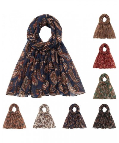 Lightweight Scarves For Women Elegant Floral Pattern Scarf Shawls Long cotton Feeling Head Shawls Green $6.19 Scarves