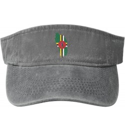 Dominica Terrain Map Sun Hat Sun Visor Hats for Women Men Baseball Cap Golf Hats Gray $10.65 Visors