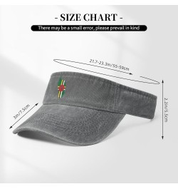 Dominica Terrain Map Sun Hat Sun Visor Hats for Women Men Baseball Cap Golf Hats Gray $10.65 Visors