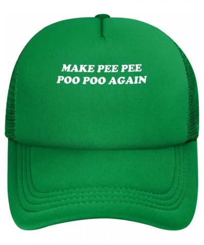 Make Pee Pee Poo Poo Again Baseball Cap for Men Women Adjustable Mesh Trucker Hat Black Green $10.67 Baseball Caps