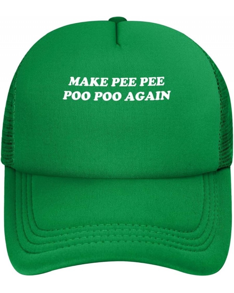 Make Pee Pee Poo Poo Again Baseball Cap for Men Women Adjustable Mesh Trucker Hat Black Green $10.67 Baseball Caps