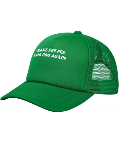 Make Pee Pee Poo Poo Again Baseball Cap for Men Women Adjustable Mesh Trucker Hat Black Green $10.67 Baseball Caps