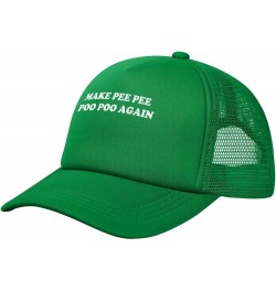 Make Pee Pee Poo Poo Again Baseball Cap for Men Women Adjustable Mesh Trucker Hat Black Green $10.67 Baseball Caps