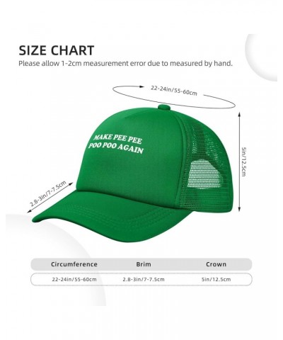 Make Pee Pee Poo Poo Again Baseball Cap for Men Women Adjustable Mesh Trucker Hat Black Green $10.67 Baseball Caps