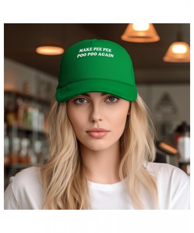 Make Pee Pee Poo Poo Again Baseball Cap for Men Women Adjustable Mesh Trucker Hat Black Green $10.67 Baseball Caps