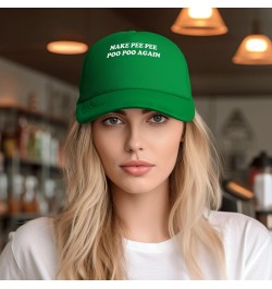 Make Pee Pee Poo Poo Again Baseball Cap for Men Women Adjustable Mesh Trucker Hat Black Green $10.67 Baseball Caps