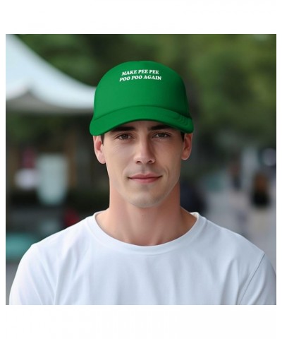 Make Pee Pee Poo Poo Again Baseball Cap for Men Women Adjustable Mesh Trucker Hat Black Green $10.67 Baseball Caps