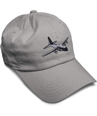 Custom Soft Baseball Cap C-130 Aircraft Embroidery Airplane Twill Cotton Dad Hats for Men & Women Light Grey Design Only $14....