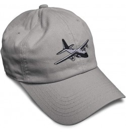 Custom Soft Baseball Cap C-130 Aircraft Embroidery Airplane Twill Cotton Dad Hats for Men & Women Light Grey Design Only $14....