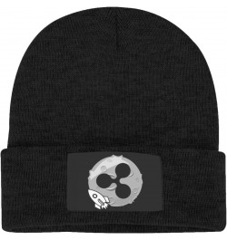 Ripple Crypto Winter Unisex Rollup Edge Knit Hat Warm Hat Slouchy Hats Black $11.53 Skullies & Beanies