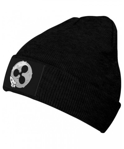 Ripple Crypto Winter Unisex Rollup Edge Knit Hat Warm Hat Slouchy Hats Black $11.53 Skullies & Beanies