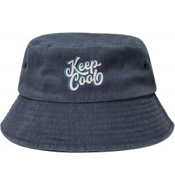 Keep Cool Bucket Hat for Men Women Outdoor Washed Cotton Sun Hats Travel Beach Hat Navy Blue $12.19 Bucket Hats