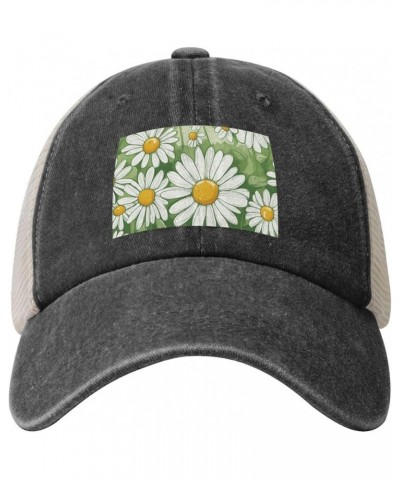 Farm Animal Print Mesh Beach Hat for Ladies and Men Cowboy Hat Summer Hat Trucker Cap Baseball Cap Daisy $14.76 Cowboy Hats