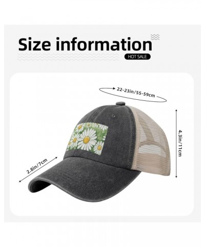 Farm Animal Print Mesh Beach Hat for Ladies and Men Cowboy Hat Summer Hat Trucker Cap Baseball Cap Daisy $14.76 Cowboy Hats