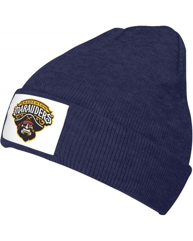 Bradenton Marauders Stretch Beanie Knit Hat for Men Women Winter Fall Spring Warm Cap Navy Blue $10.07 Skullies & Beanies