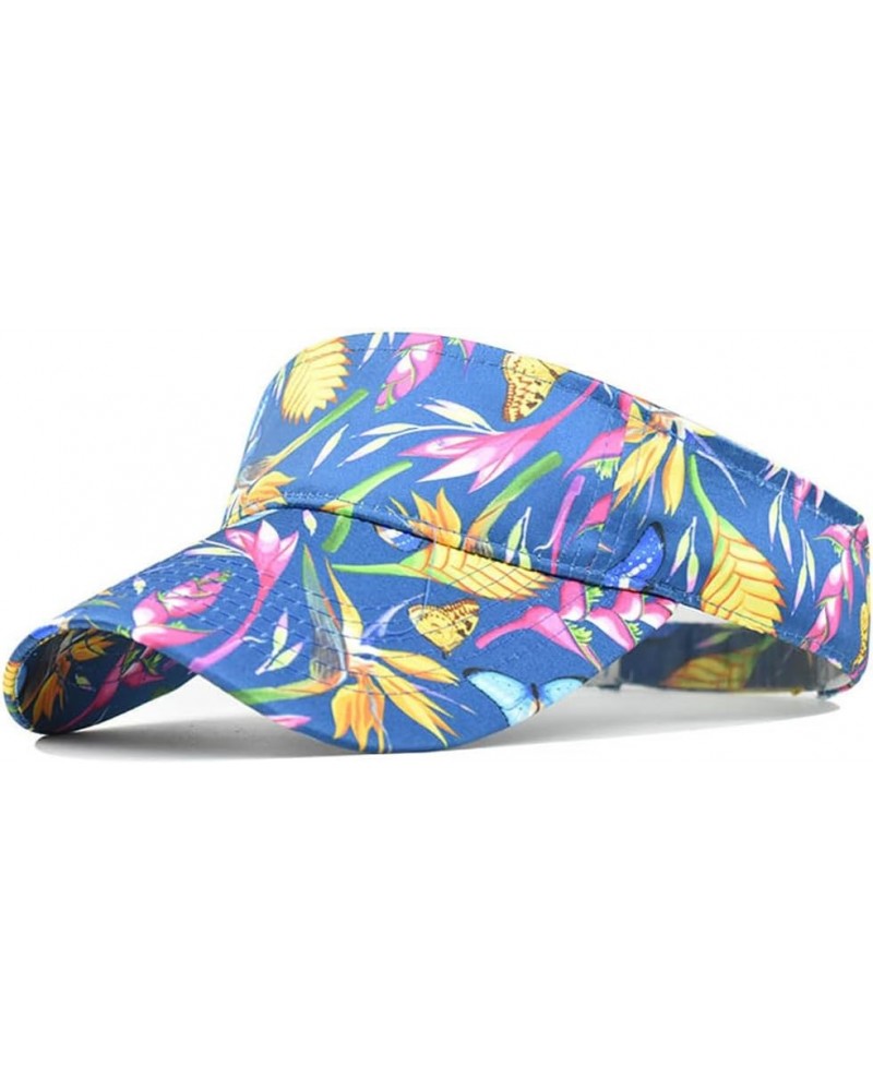 Summer Colourful Empty Top Sun Cap,Sunhats with uv Protection,Male and Female Cotton Sun Protection Cap Blue Cotton $16.69 Su...